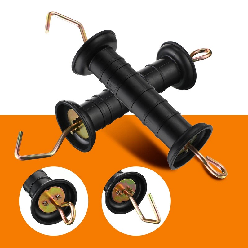 Therwen 18 Pcs Plastic Fence Gate Handle with Insulators Insulated