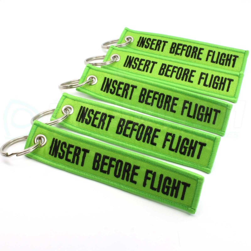 Rotary13B1 - Insert Before Flight Keychain - Lime Green/Black 5pcs