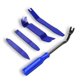 JOYCOURT 5PCS Auto Clip Pliers Set and Fastener Remover, No Scratch Automotive Door Panel Removal Tool, Car Trim Rivet Pry Tool Repair Kit for Vehicle Dash Audio Radio Installer