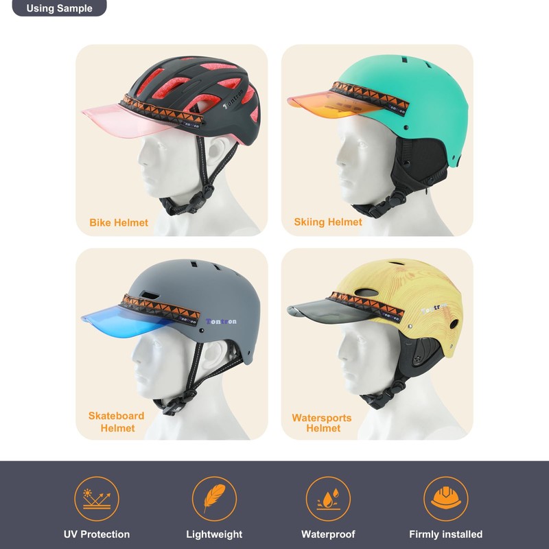 Tontron Colourvisor Removable Helmet Visor | Helmet Brim (Orange)