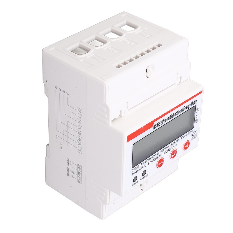 DIN Rail Power Meter 3 Phase 4 Wires Multifunctional LCD