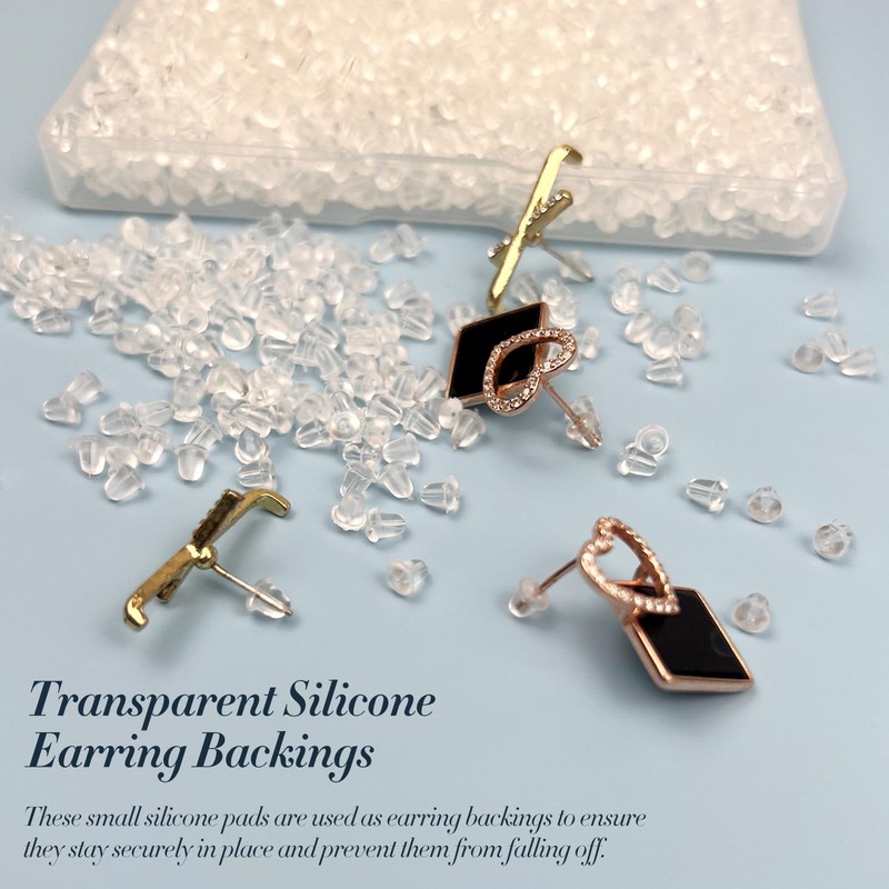 2000pcs Silicone Earring Backs for Fish Hook Studs and Hoops