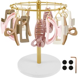 Organizador de clip de garra, soporte de metal para el pelo, accesorios para el cabello, soporte de exhibición de gran capacidad para recámara, baño, mujeres y niñas