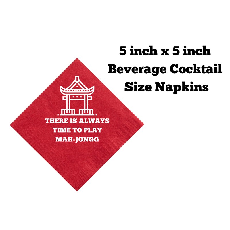 Mah Jongg Mahjong Servilletas para bebidas de cóctel, tamaño 20