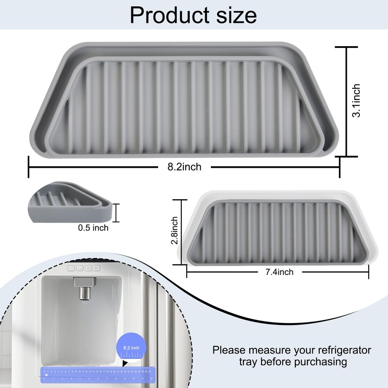 KindGa Refrigerator Drip Catcher Tray,Protector Ice and Water Dispenser Pan,Fridge