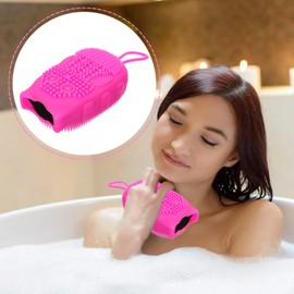 PACKOVE 1pc Double-Sided Silicone Bathing Brush for Deep Cleaning and Massage Food-Grade Body Scrubber Hanging Rope Safe and Compact Shower Tool
