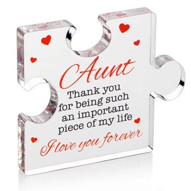 Gifts for Aunt - Engraved Acrylic Block Puzzle Aunt Gift 3.4 x 2.8 inch - Cute Aunt Birthday Gifts, Auntie Cool Auntie Gifts, Thanksgiving Birthday Gifts for Aunt, Ideas (Gift for Aunt)