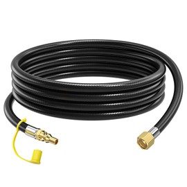 ZODIRISE 12 Ft RV Quick Connect Propane Adapter Hose for RV/Trailer, Connects to Grill, Portable Fire Pit, 3/8 Female Flare Fitting x 1/4 Full Flow Quick-Connect Male Plug