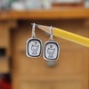 Mark Poulin Framed Cat Portrait Earrings - Sterling Silver Cute