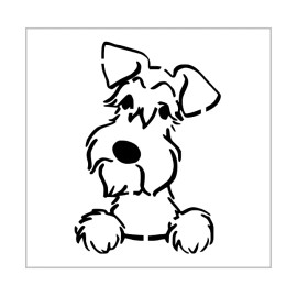Imperial Creations Stencils Schnauzer Stencil 4 Inch Dog Breed Floppy Ears Face Miniature Design Sheet MIN6