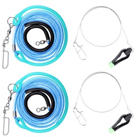JolliLudo 2 Pcs 30''/60'' Fishing Downrigger Weight Snubber with 2 Release Snap Weights Clips for Inshore Fishing Drift Deflector Weighting Kite Trolling(60 Inches)