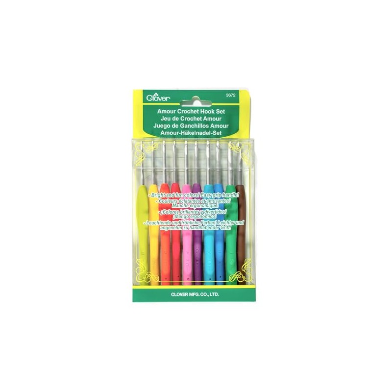 Clover 3672 Amour Crochet Hook Set, 10 sizes