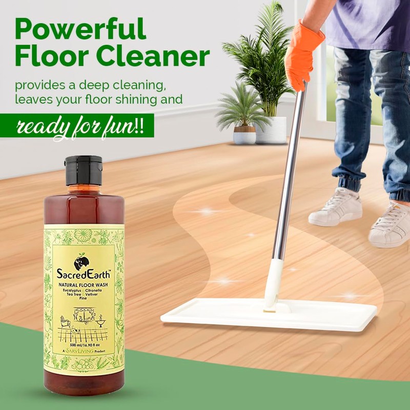 SacredEarth Natural Floor Wash Liquid, rich with Eucalyptus,Tea Tree, Citronella