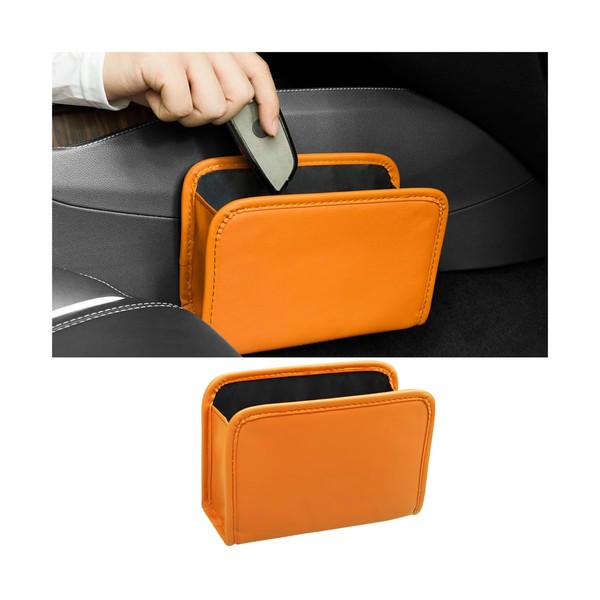 Osilly Car Trash Can, Leather Foldable Vehicle Garbage Organizer Holder,