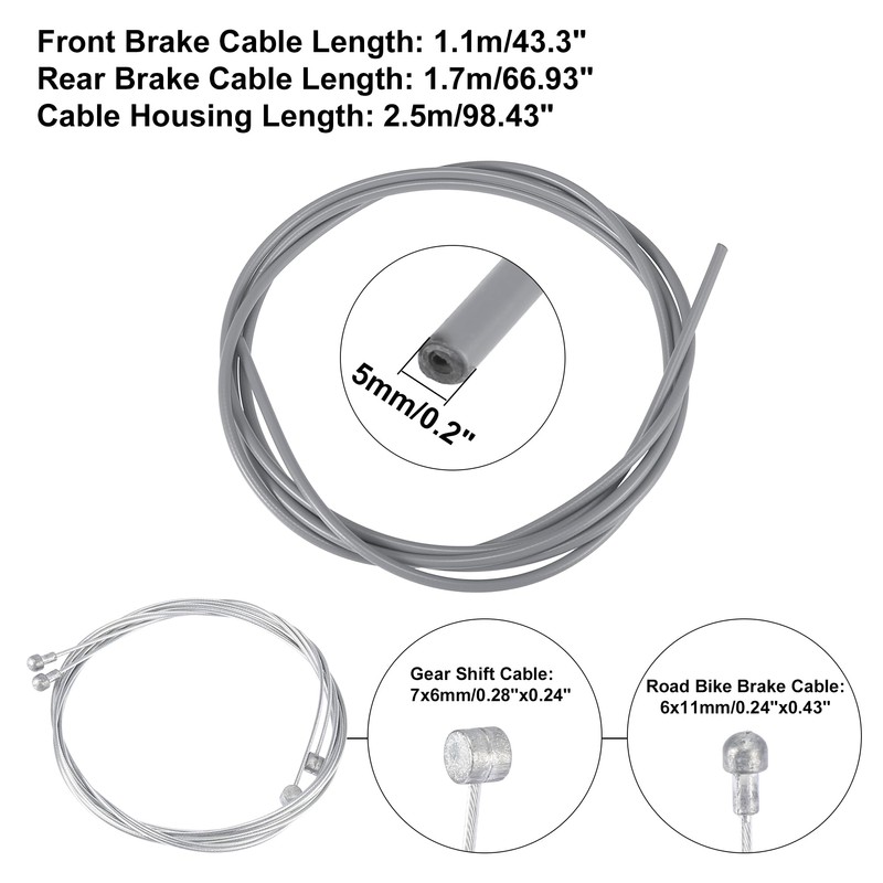 X AUTOHAUX Bike Shifter Derailleur Cable and Brake Cable Housing