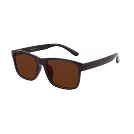 Fullwosing Tinted Polarized Myopia Glasses Mens Womens Black Frame Green or Brown Lens -0.5 to -6.0 Shortsighted Sunglasses (-4.25, brown)