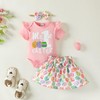 SUNNY PIGGY Baby Girl Easter Outfits Infant Clothes Short Sleeve