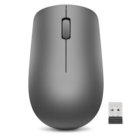 Lenovo 530 - Mouse inalámbrico de tamaño Completo para PC, portátil, computadora con Windows - Receptor Nano USB de 2,4 GHz, diseño ambidiestro, 12 Meses de duración de la batería - Gris Grafito