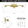 FonmYim Brushed Gold Bathroom Light Fixtures, 4-Light Modern Vanity Light