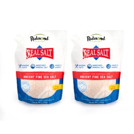 REDMOND Real Sea Salt - Natural Unrefined Gluten Free Fine, 26 Ounce Pouch (2 Packs)