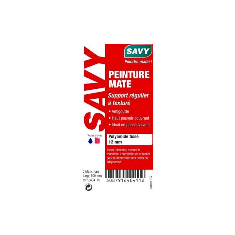 Savy 6404110 Pack of 2 antigoutte Mini 110 mm Sleeves