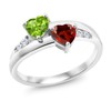 Gem Stone King 925 Sterling Silver Green Peridot Red Garnet