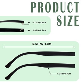 1 Pair TR90 Bright Black Glasses Replacement Arms Glasses Double Flat Teeth 7mm Replacement Temple with Screws, Screw Washers and 3-in-1 Screwdriver（Frosted Black)