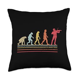 Violin Bow Evolution Music Teacher Musical Violinist Throw Pillow