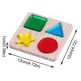 Wooden Acrylic Sorting Stacking Toys, Shape Color Recognition Blocks Matching Puzzle,Fine Motor Skill Educational Preschool Learning Board Game,Early Childhood Development Puzzle Toys for Kids