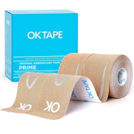 OKTAPE Prime Kinesio Tape, 2.0 inches (50 mm), Synthetic Fiber, Silk Texture, Strong Support, Stretchy, Athletic Tape, Reflective Design, Width 2.0 inches (50 mm), Length 16.4 ft (5 m), Breathable