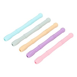 Mordedor para bebé LJCM, Palitos de silicona huecos flexibles, 5 uds., para bebé con TDAH (Tipo 2), Multicolor