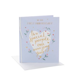 UK Greetings First Anniversary Card for Him/Her/Friend - Sweet Design