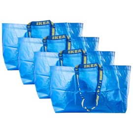 Set of 4 Original FRAKTA Large Blue Carrier Bags, 71 Litres, 55x37x35cm