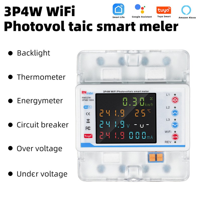 Tuya WiFi Intelligent Circuit Breaker Automatic Reclosure Protector 3P4W Power