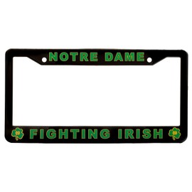 EliteAuto3K Notre Dame Fighting Irish License Plate Frame Cover – Black – 12.25” x 6.25” - - Ideal Gift for Sports Fans & Supporters – Slim Design