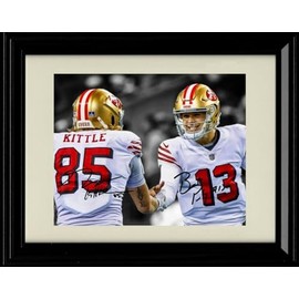 Framed Brock Purdy and George Kittle Autograph Promo Print (Black Cherry, 8x10)