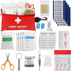 Small First Aid Kit -98 Piece First Aid Kit, Small Travel First Aid Kit Treat and Protect Most Injuries,Mini First Aid Kit Ready for Emergency at Home, Outdoors, Car, Camping, Workplace, Hiking.