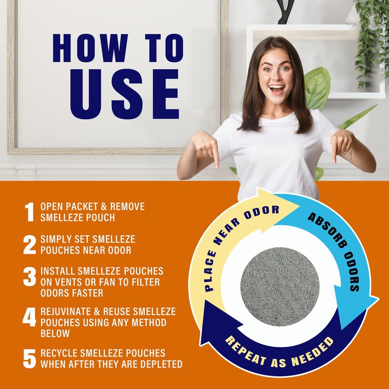SMELLEZE Reusable Mothball Smell Remover & Odor Eliminator – Eliminate