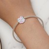 MiWangLing Pink Butterfly Daisy Flower Heart Charm Clear CZ Bead
