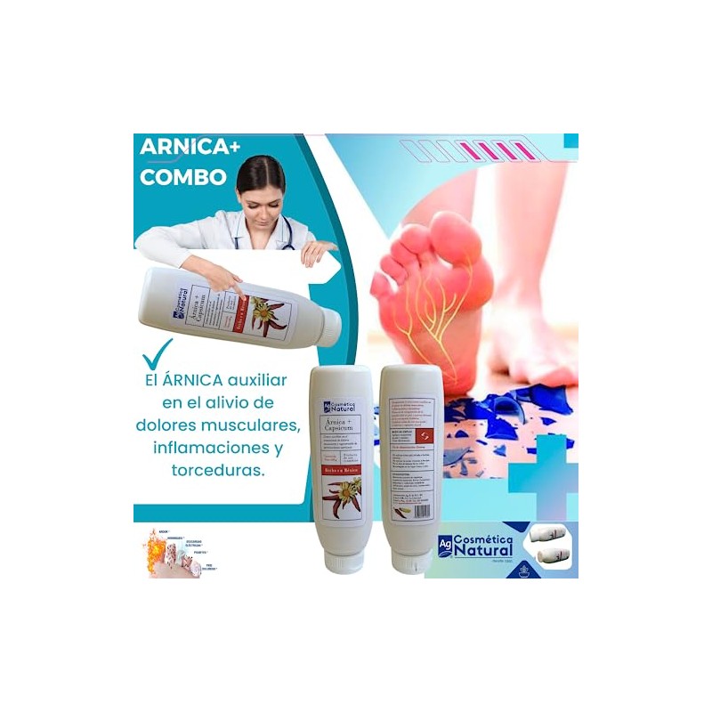 Combo Piezas Crema Árnica Capsaicina Neuropatía Diabética Capsicum Fórmula Avanzada