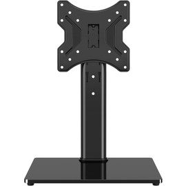 TVON Universal TV Stand Base, Swivel Table Top TV Stand for 20-43 inch TVs/Monitors with 4 Level Height Adjustment and Tempered Glass Base, Holds up to 88 Lbs, VESA 200x200mm