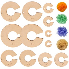 BENECREAT 12pcs Pom Pom Maker Wood Pompom Maker Tool 1/1.5/2/2.5/3/3.5 Inch Pom Ball Craft Tool Set for Needle Craft DIY Wool Knitting Craft