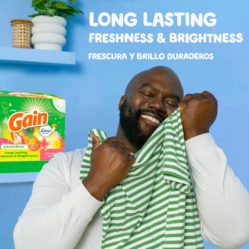 Gain Powder Laundry Detergent, Hawaiian Aloha Scent, 105 Loads, 135