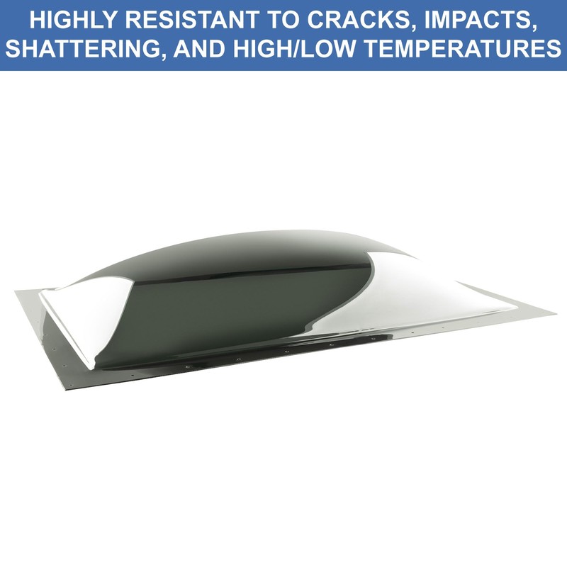 RecPro RV Skylight Cover Bubble | Impact-Resistant Rectangular Exterior Dome