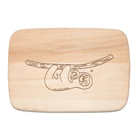 Mr. & Mrs. Panda Breakfast Board Sloth with Child - Gift, Mother, Kitchen Board, Cutting Board, Mum, Sloth Decoration, Chopping Board, Wood, Laziness