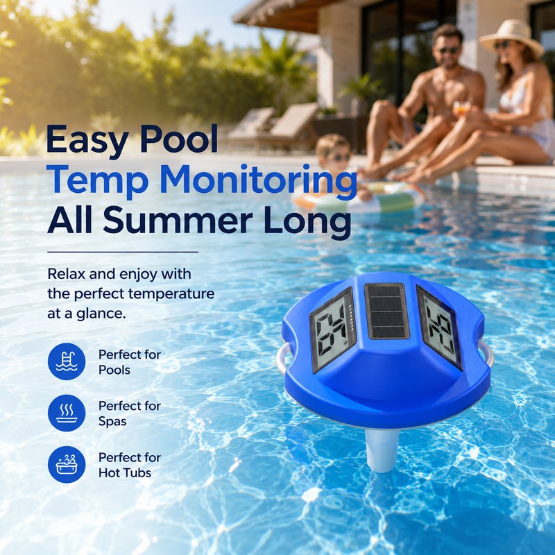 Solar Floating Pool Thermometer for Spas & Ponds – Dual