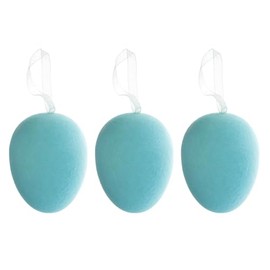 Macosa AM80314_x3 Easter Egg Hanging Turquoise Flocked Decorative Egg for Hanging Easter Decoration Easter Bunny Easter Decoration Table Decoration Egg Spring Decoration
