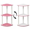 Furinno TURN-N-TUBE Corner Shelf, 3-Tier Corner Bookshelf, Display Storage Shelves