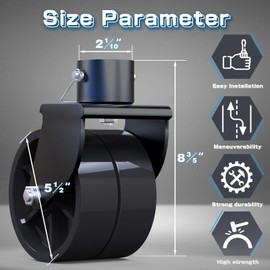 Trailer Jack Wheel Replacement, 6" Dual Trailer Swirl Jack Caster Wheel with Safety Pin,2000lbs Capacity Fits Any Jack Better Soft Ground Roll Trailer Boat, Camper,Car Hauler