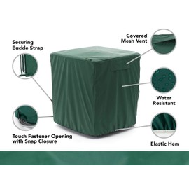 Covermates Air Conditioner Cover - Light Weight Material, Weather Resistant, Elastic Hem, AC & Equipment - Green